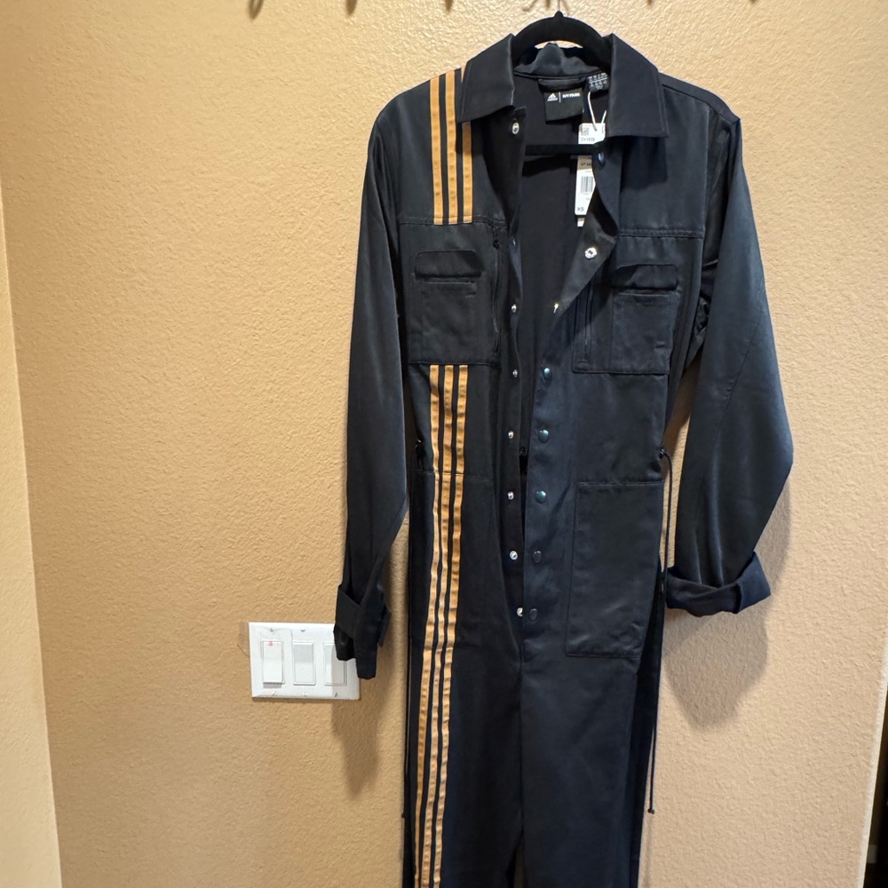 Adidas Ivy Park Black & Gold Jumpsuit